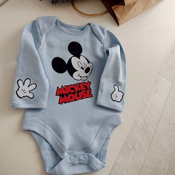 Боді з довгим рукавом Mickey блакитний QW-066 фото