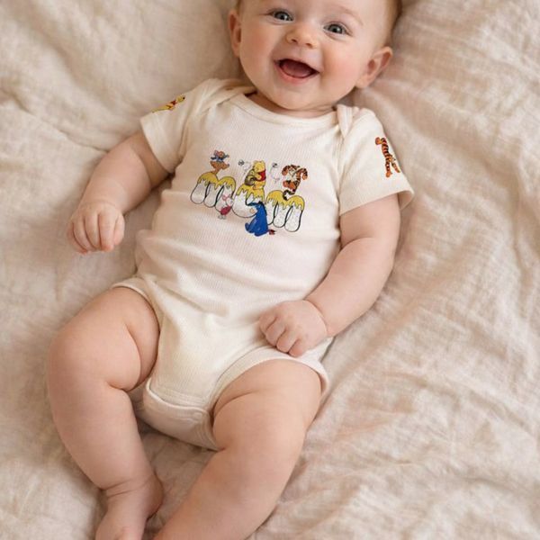 Боди с коротким рукавом в рубчике Винни "Mom" молочный QW-286 фото