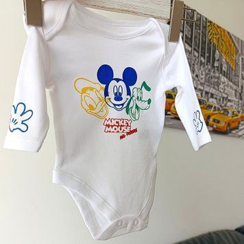 Боді з довгим рукавом білий "Mickey & friends" QW-079 фото