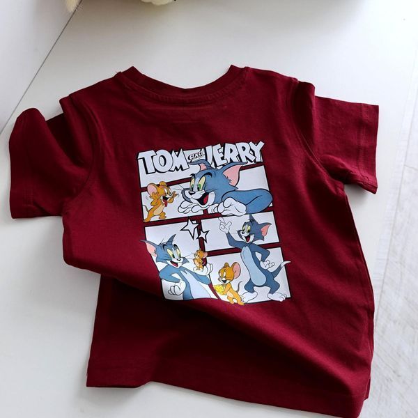 Футболка дитяча двостороння "Tom and Jerry" бордо  QW-220 фото