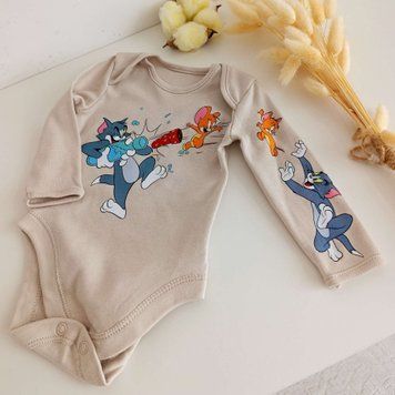 Боді з довгим рукавом Tom and Jerry беж "Catch-up" QW-183 фото