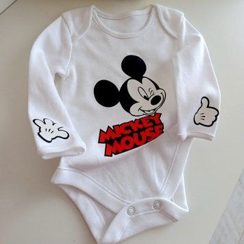 Боді з довгим рукавом Mickey білий QW-086 фото