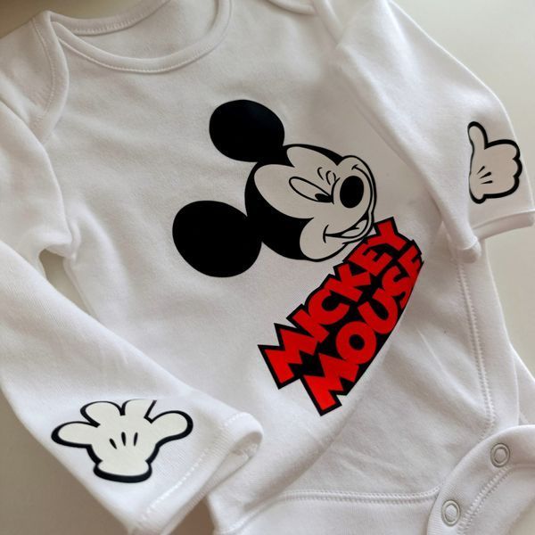 Боді з довгим рукавом Mickey білий QW-086 фото