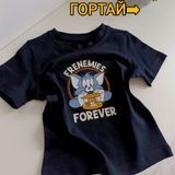 Футболка дитяча двостороння Том і джеррі "Frenemies forever" black  QW-219 фото