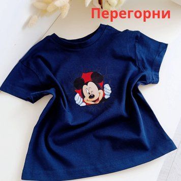 Футболка дитяча двостороння "Міккі та друзі" синя QW-297 фото