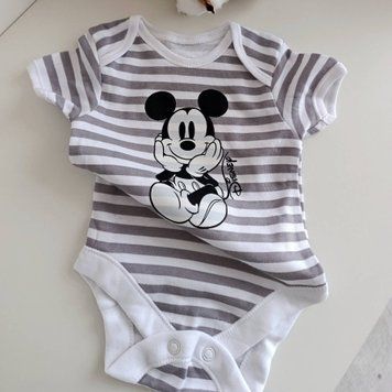 Боді з коротким рукавом Mickey смугастий сірийсмугастий сірий QW-208 фото
