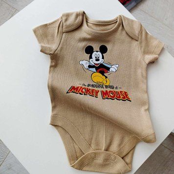 Боді з коротким рукавом Mickey Mouse беж QW-187 фото