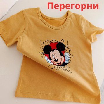 Футболка двостороння дитяча Міккі та друзі жовтий QW-227 фото