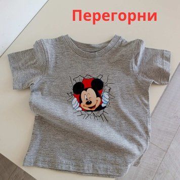 Футболка дитяча двостороння "Міккі та друзі" сірий  QW-295 фото