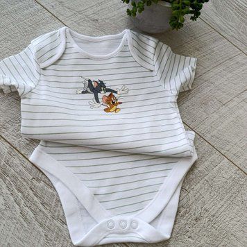 Боді з коротким рукавом Tom and Jerry смугаста олива QW-095 фото