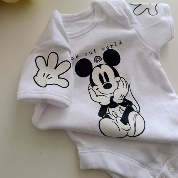 Боді з коротким рукавом Mickey white  QW-177 фото